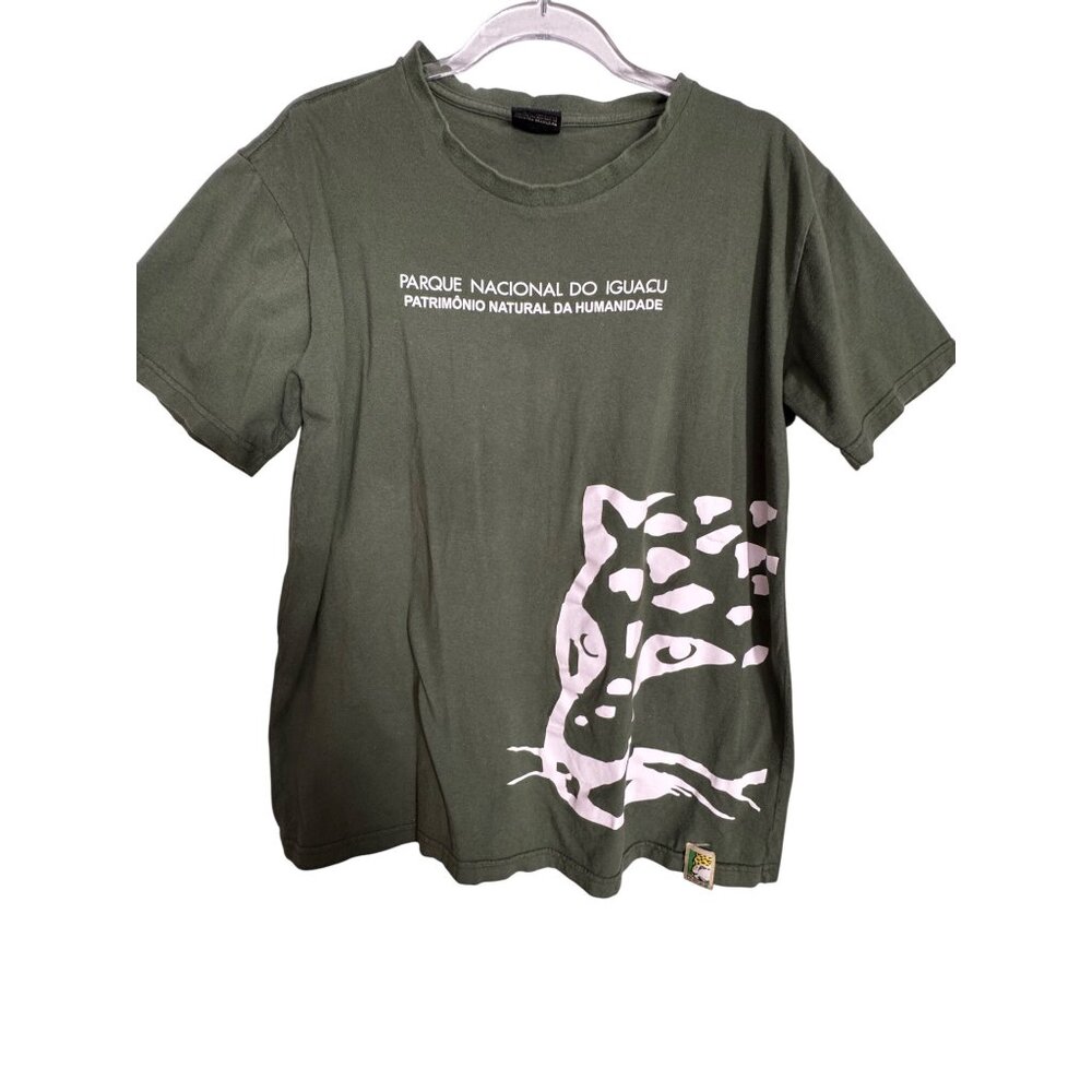 Parque Nacional Do Iguaçu Green T-Shirt EXG Size Short Sleeve Cotton Casual Wear